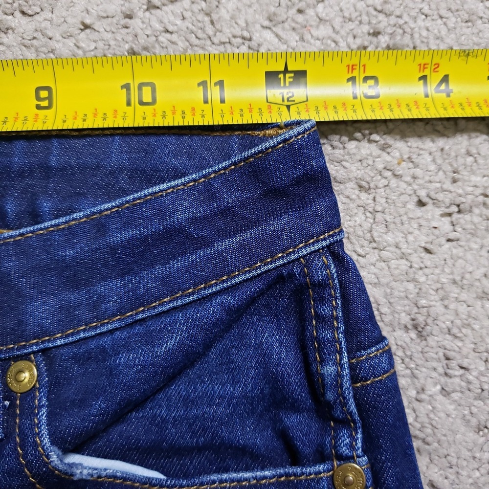 Khaite Vanessa Dark Wash Denim High Rise Jeans Size 25 Raw Hem Straight Stretch - Picture 11 of 13